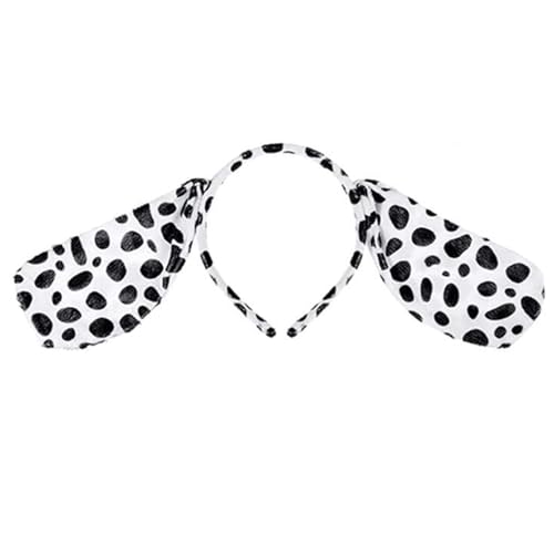 HEEZOU 3pcs Cartoon Plüsch Spotted Hunde Ohrform Stirnband & Schwanz & Bowtie Kostüm Set Für Osterparty Carnival Lustiges Kleid von HEEZOU