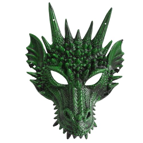 HEEZOU Drachenkopfmaske Für Kinder Erwachsene Halloween Festival Party Drachenmaske Cosplay Kostüm Halloween Cosplay Kostüm von HEEZOU