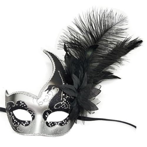 HEEZOU Maskerade Maske Halloween Eyemask Masquerade Federmaske Für Carnivals Halloween Kostüm Masquerade Party von HEEZOU