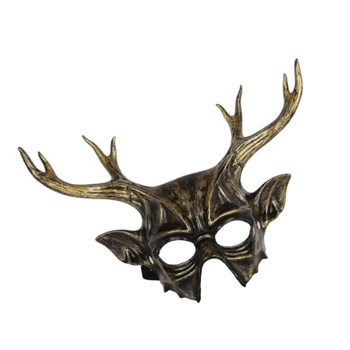 HEEZOU Masquerade Maske Halloween Kostümmaske Animal Mardi Gras Party Maske Reindeer Horn Maske Carnivals Maske von HEEZOU