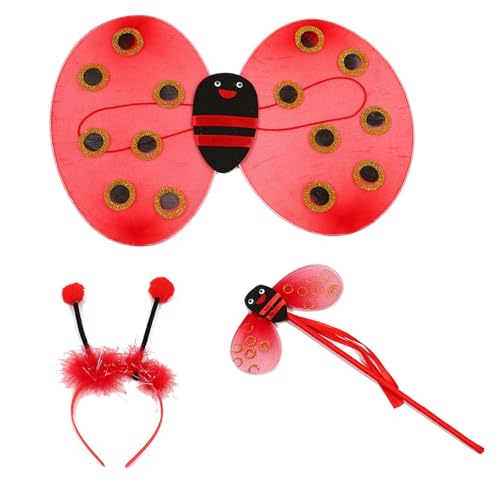 HEEZOU Schmetterling Tierkostüm Set Halloween Tierkostümzubehör Für Kid Cosplay Fling Rock Stirnband von HEEZOU