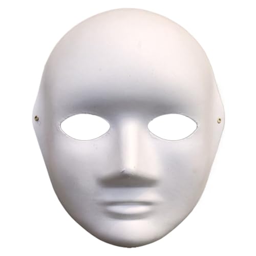 HEEZOU Weiße Handwerksmaske Papier Cosplays Maske Weiße Maske Leere Farbe Maske Leere Kostümmaske Full Face Lackierbar von HEEZOU