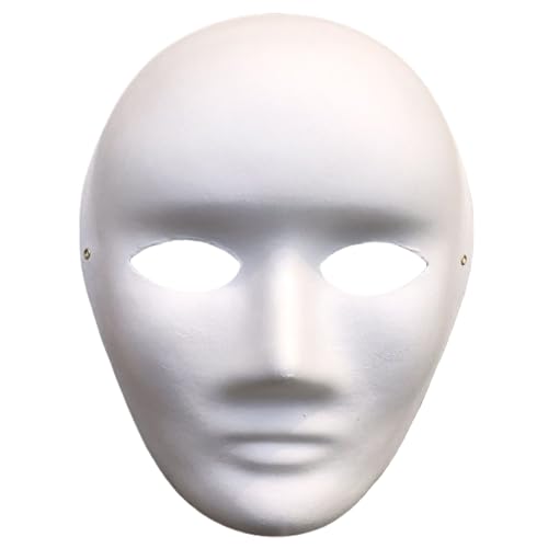 HEEZOU Weiße Handwerksmaske Papier Cosplays Maske Weiße Maske Leere Farbe Maske Leere Kostümmaske Full Face Lackierbar von HEEZOU