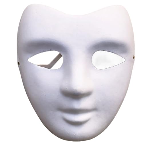 HEEZOU Weiße Handwerksmaske Papier Cosplays Maske Weiße Maske Leere Farbe Maske Leere Kostümmaske Full Face Lackierbar von HEEZOU