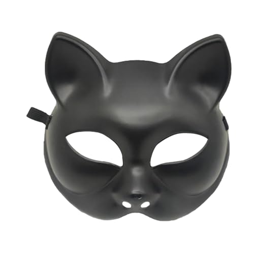 Halloween Maske Katzen Maske Karnevalsmaske Maskerade Maske Halbe Gesichtsmaske Tiermaske Anziehmaske Für Damen Herren Kinder von HEEZOU