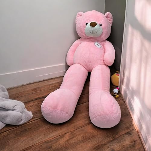 HEIMTEX Teddybär XXL - 180cm Kuscheltier groß mit hochwertiger Füllung & weichem Plüschfell als Kuscheltier, Stofftier und als Geschenk verwendbar erhältlich (rosa) von HEIMTEX