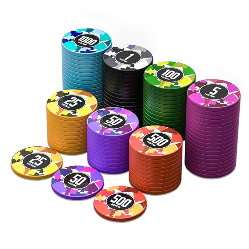 HEITOK Casino Pokerset mit Bezeichnungen 100-teilig mit Pokerkoffer & Profi Gewichtschips Wasserdicht Classics Poker Kit Casino Spiel von HEITOK