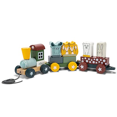 HEJ LØNNE Holzzug mit 12 Steckteilen - Fördert Motorik Kreativität Koordination - Holzzug Baby - Motorikspielzeug ab 18 Monaten - Holzspielzeug Eisenbahn Kinder - Holz Zug Baby HEJ LØNNE Holzzug mit 12 Steckteilen - Fördert Motorik Kreativität Koordination - Holzzug Baby - Motorikspielzeug ab 18 Monaten - Holzspielzeug Eisenbahn Kinder - Holz Zug Baby von HEJ LØNNE