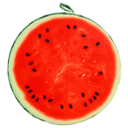HEKARBAMILL Bodenkissen für Kinder, 13 '' runde Wassermelonkissen Obstsitzpolster Dekorative Obst P -Kissenmaschinen Waschbare Freizeitspielzeug von HEKARBAMILL