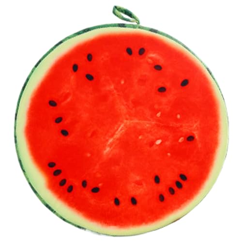 HEKARBAMILL Bodenkissen für Kinder, 15,8 '' runde Wassermelonkissen Obstsitzpolster Dekorative Obstplüschkissen für Zuhause, Sofa Freizeitspielzeug von HEKARBAMILL