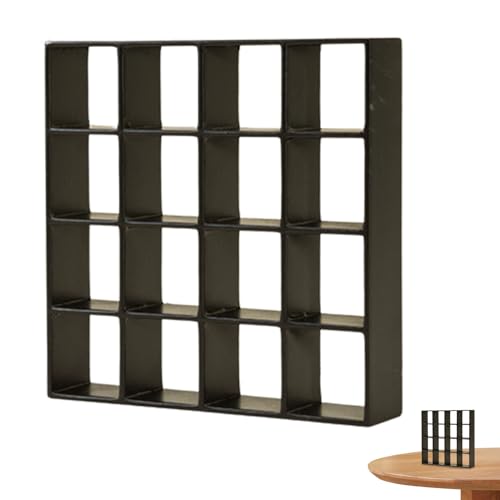 HEKARBAMILL Dollhouse Bücherregal Realistisches Holz 1:12 Miniatur Bücherregal 16 Gitter Mini Display Regal Wand Rack Ständer für Dollhouse von HEKARBAMILL