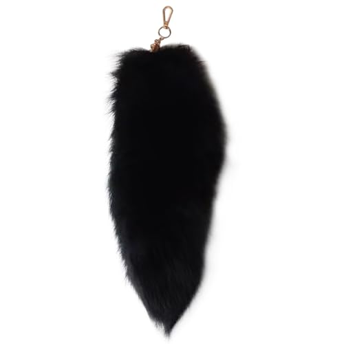 HEKARBAMILL Faux Therian Tail, 15-15,8 Zoll Fuchs Schwanzschlüsselkette, modische Flauschige pelzige Schwanz, schöne Faux-Pelz-Schwanz-Cosplay-Spielzeug 4 Spiele Vorräte von HEKARBAMILL