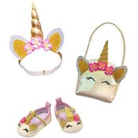 HELESS 2311 Puppen-Accessoires-Set Glitzer-Einhorn, 3-teilig: Ballerinas, Tasche und Haarband, Gr. 30-34 cm HELESS 2311 Puppen-Accessoires-Set Glitzer-Einhorn, 3-teilig: Ballerinas, Tasche und Haarband, Gr. 30-34 cm von HELESS