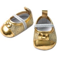 HELESS 7471 Puppen-Glitzerballerinas, gold, Gr. 30-34 cm von HELESS