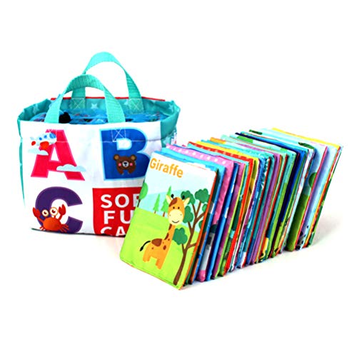 Aufklärungsbuch für die Frühe Kindheit, Weiche Alphabetkarten, Stoff-Alphabetfliesen, Weiche Alphabet-Lernkarten, Alphabet-Stofffliesen für Kleinkinder, Waschbar (26 pcs) von HELEVIA