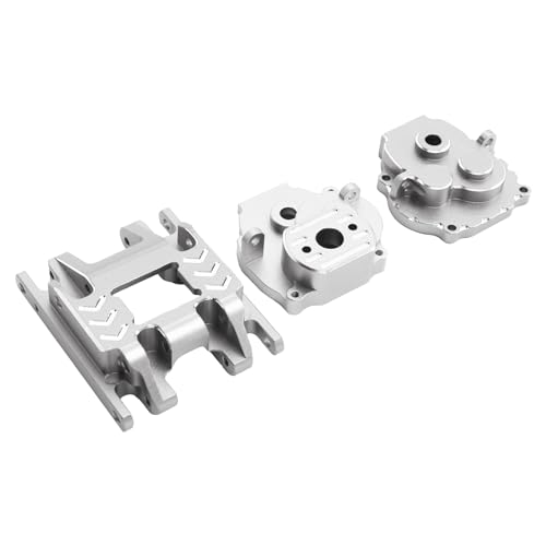 Getriebegehäuse und Basisset Aluminiumlegierung RC-Getriebe mit geringem Geräuschpegel TRX4M 1/18 (Silber) von HELEVIA