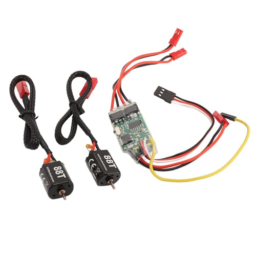 HELEVIA 10A Brushed ESC Effizienter Bidirektionaler 88T-Elektrogeschwindigkeitsregler mit Zwei Richtungen für RC-Modellschiffpanzer von HELEVIA