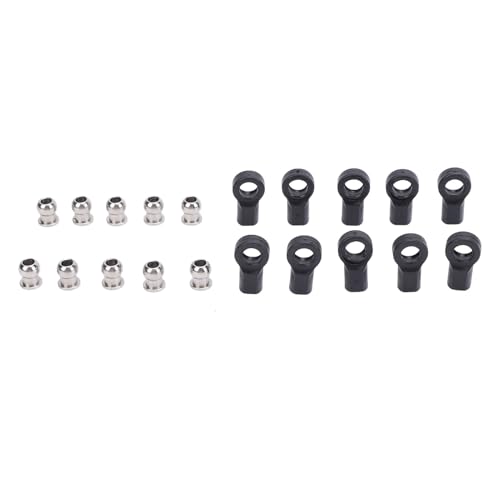 HELEVIA 10PCS RC Link Stange Enden M3 Spurstangenkopf Ball Kopf Halter Link 1/10 Crawler Enden Verknüpfung für Axial SCX10 I II III von HELEVIA