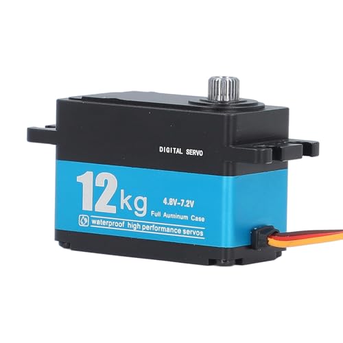 HELEVIA 12 Kg 90 ° Metallgetriebe-Servomotor Dual-Kugellager-Digitalservo für Roboterarm-Drohnenautomodelle 4,8–7,2 V von HELEVIA