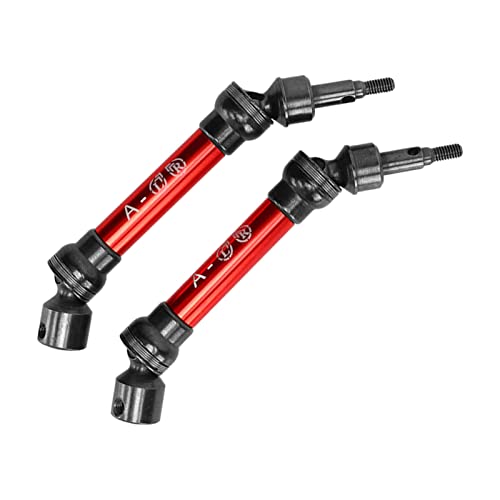 HELEVIA 2PCS RC CVD Antriebswelle Stahl und Aluminiumlegierung Vorne und Hinten Universal RC Getriebe Antriebswelle Arrma 1/10 (Rot) von HELEVIA