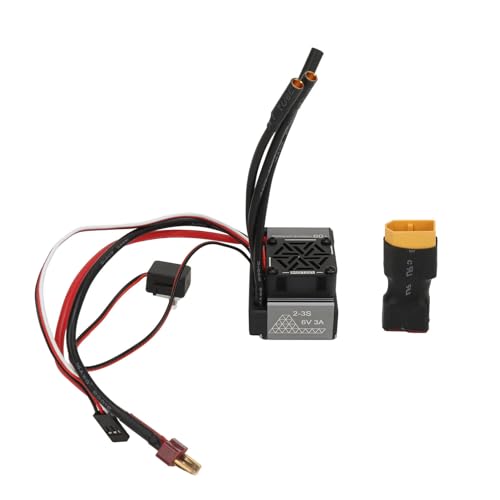 HELEVIA 2S-3S 60A Bürstenloser ESC, Wasserdichter Elektronischer Geschwindigkeitsregler mit Programmkarte 1/10 RC-Car von HELEVIA