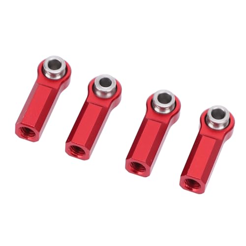 HELEVIA 4 Stück RC Link Rod End M4 Gewinde CW 7 Mm Kugelgelenkkopf aus Hochfester Legierung für 1/10 Modellauto (Rot) von HELEVIA