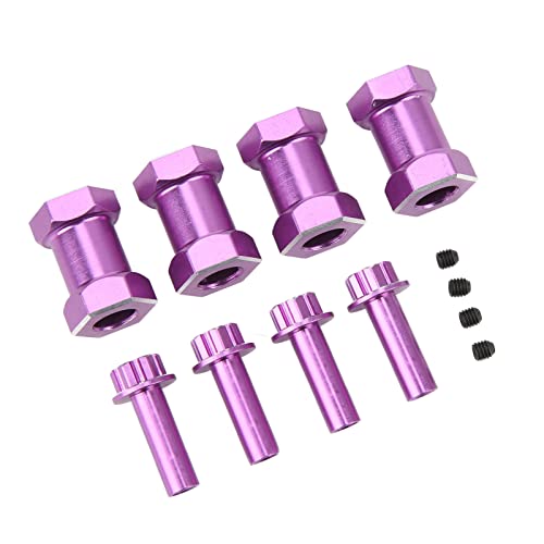 HELEVIA 4PCS 12mm RC Rad Sechskantnabe mit 20mm Offset Verlängerung Crawler Rad Sechskantantrieb Adapter 1/10 RC Crawler Reparatur und Aufrüstung (Lila) von HELEVIA