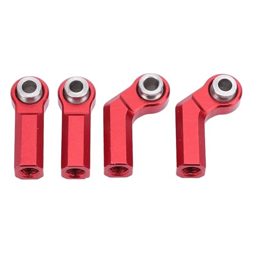 HELEVIA 4PCS Metall Kugelgelenke für 1/10 RC Auto M4 Gewinde 7,0mm CW Link Stange Ende Kugelköpfe 2 Bogen 2 Gerade (Rot) von HELEVIA