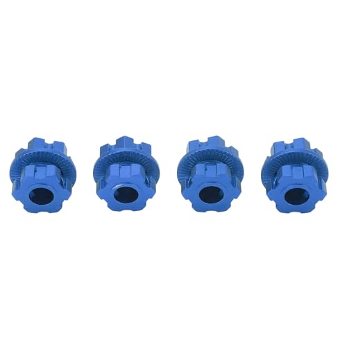 HELEVIA 4PCS RC Rad Sechskantnabe Aluminiumlegierung 17mm RC Nabenmutter Radantrieb Sechskantnabe Adapter mit Stiften RC Auto Upgrade Teile (Blau) von HELEVIA