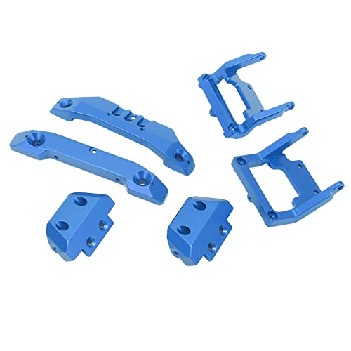 HELEVIA RC 1/18 Stoßstange Ersatz Aluminiumlegierung RC Vorne Hinten Stoßstangen Platten Upgrade Teile Latrax Teton 1/18 (Blau) von HELEVIA