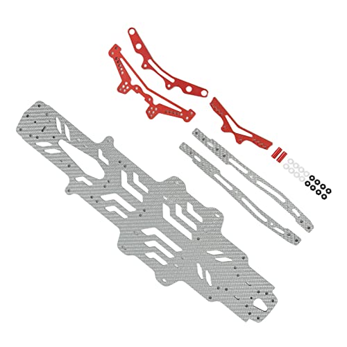 HELEVIA RC Drift Racing Chassis Kohlefaser-Aluminiumlegierung RC Car Chassis Plate MST RMX2.0S RRX2.0S 1/10 (Silbernes SSG) von HELEVIA