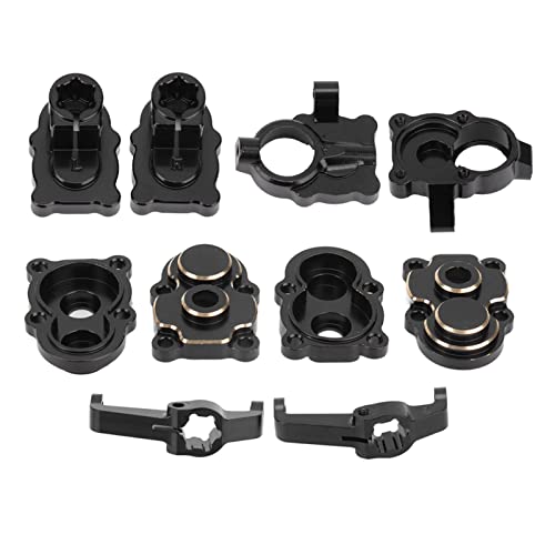 HELEVIA RC Lenkbecher-Upgrade-Set, Kupfer, Präzises Hinterachshülsen-Getriebeabdeckungs-Set FCX24 1/24 Kletterauto (Schwarz) von HELEVIA