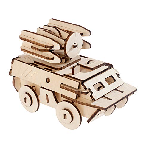 Holzpuzzle-Spielzeug, 3D-, Kind, Baby, Pädagogisches Frühes Lernen, DIY-Puzzle-Spielzeug (036 Radarwagen) von HELEVIA