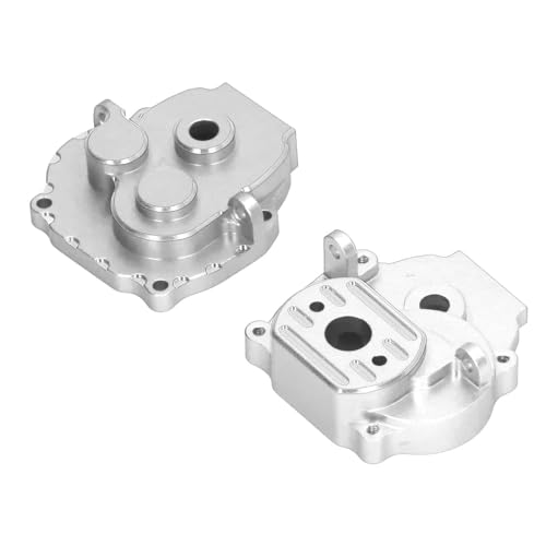 RC Getriebe Aluminiumlegierung Getriebegehäuse Getriebegehäuse mit Stahl Zahnräder 1/18 TRX4M RC Crawler Auto Upgrade Teile (Silber) von HELEVIA