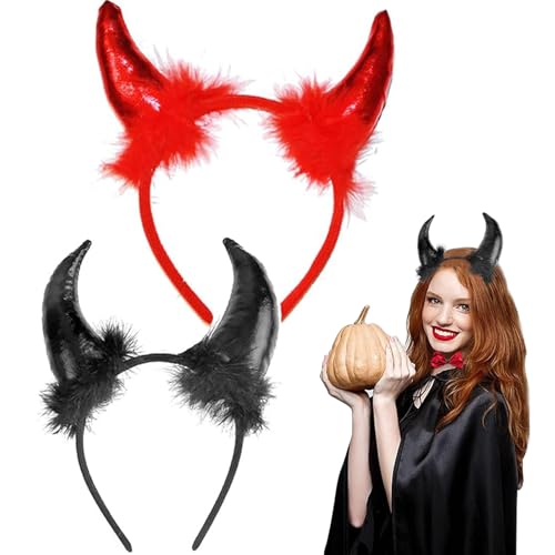 HELOVGE Teufelsohren,Teufelshörner Teufels,Teufel Ohren Haarband,Teufels Ohren Haarreif,Halloween Teufelsohren,Halloween Teufelshörner,Teufelshörner,Devil Hörner,Karneval Cosplay Deko Accessoire. von HELOVGE