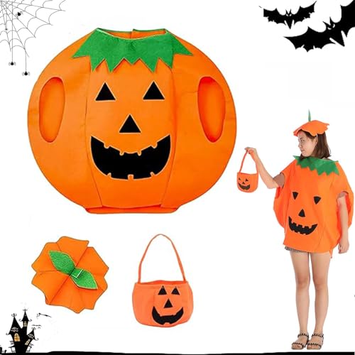 HELOVGE 3 Stück Kürbis Kostüm Erwachsener,Kürbis Kostüm,Unisex Kostüm Kürbis Outfit Kleidung, Halloween Kostüm Kürbis Für Halloween von HELOVGE