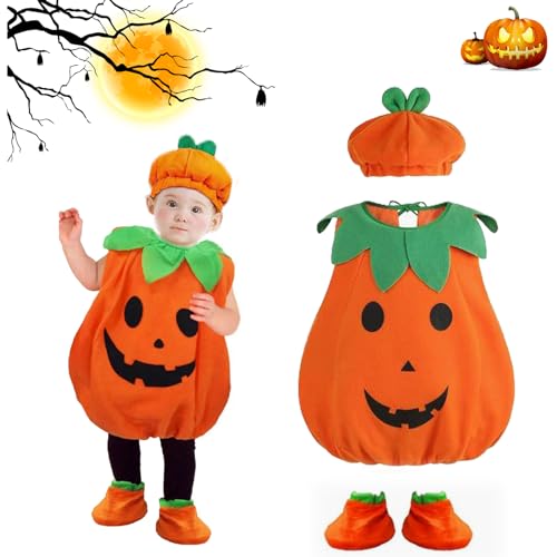 HELOVGE Kürbis Kostüm Kinder (100cm) Kürbis Cosplay Party Kleidung,Halloween Kostüm Kürbis KinderHalloween Kürbis Kostüm,Halloween Kinder Kürbis Kostüm Kürbis Kostüm Kinder von HELOVGE