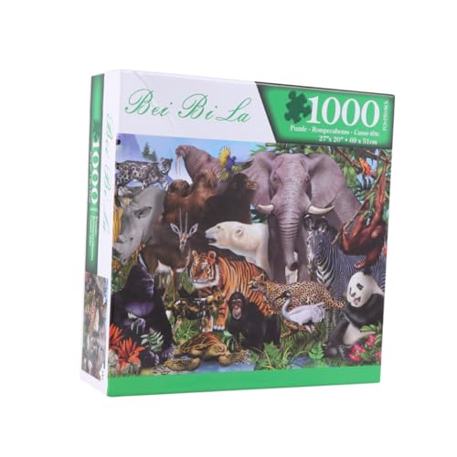 1 Satz 1000 Stück Rätsel spaß The Animal puzzletisch mororsäge puzzeluntelage Forst Puzzle mit Bild The Gabe rätzel Puzzle stichsägen Puzzles laubsägen Waldtier-Puzzle HEMOTON von HEMOTON