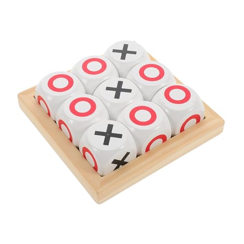 1 Satz -Toe Ochsenreisespiel Ochsen-tischspiel Kinderversorgung Kinderzubehör Kinder Spielen Kinder Versorgen Block-brettspielset Für Kinder Xo-würfel-blockspielzeug Holz HEMOTON von HEMOTON