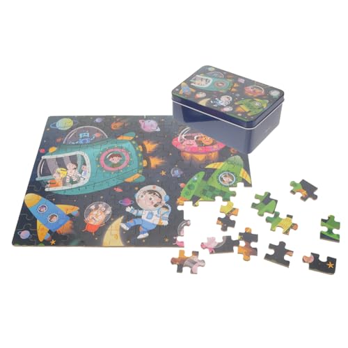 1 Set Puzzle Kleinkindspielzeug Kinderspielzeug Kleinkindpuzzle Kinderpuzzle Kinderspielzeug Kleinkind Holzpuzzle Passendes Spielzeug Weltraumthema Puzzle Holz DIY HEMOTON von HEMOTON