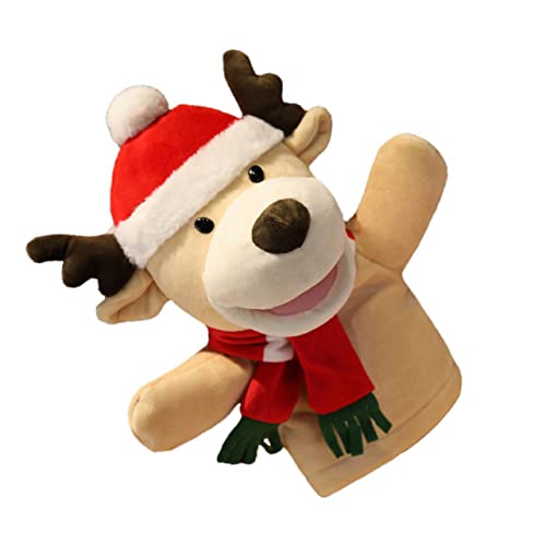 1Stk Santa Handpuppe weihnachtliches Stofftier Mini-Fingerpuppe Kazuha-Plüsch Spielzeug für Kinder kinderspielzeug Cartoon-Fingerpuppe zartes Fingerpuppen-Spielzeug PP Baumwolle HEMOTON von HEMOTON