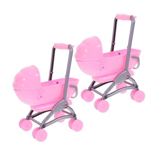 HEMOTON 2St Spielzeugkinderwagen für Kinder Puppenhochstuhl Kinderwagen Spielzeug Geburtstagsgeschenk für Kinder kinderspielzeug Spielzeug-Kinderwagen für Puppen simulierter Puppenwagen von HEMOTON