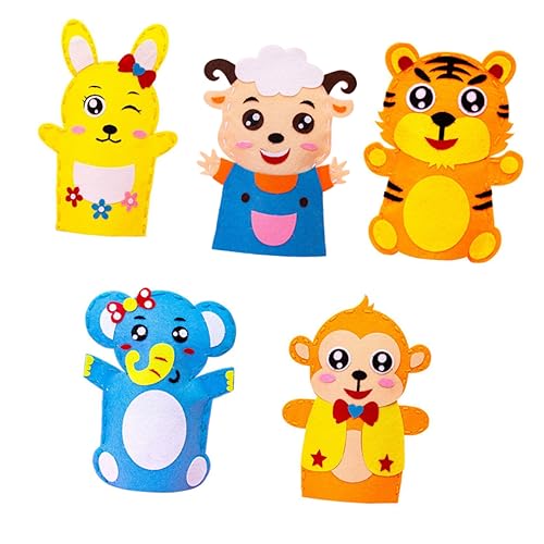 5 Sätze Handpuppe selber Machen fantasievolles Spielspielzeug handpuppen selber Machen Activity für Kinder aktivity für Kinder Bausatz für Handpuppen Materialien für Handpuppen HEMOTON von HEMOTON