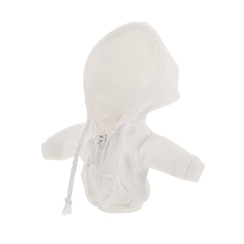 Bjd Puppenjacke Puppen Hoodie Miniaturpuppen Kapuzenpullover Puppenmode Puppenaccessoire Puppenverkleidung Zubehör für Minipuppen Mini-Puppenkleidung Puppenkostüm Stoff Weiß HEMOTON von HEMOTON