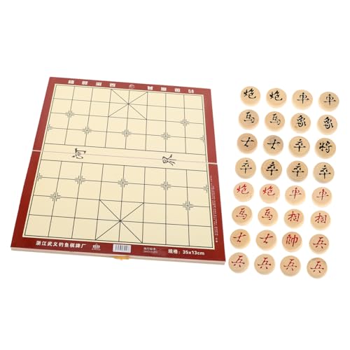 HEMOTON 1 Box Traditionelles Chinesisches Schachspiel Aus Holz Mit Klappbrett Chinesisches Xiangqi-chinesisches Schachbrett Aus Holz Chinesisches Schach Xiangqi-Schachbrett von HEMOTON