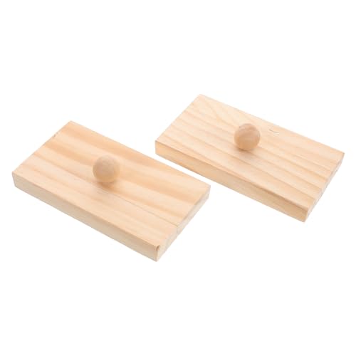 HEMOTON 1 Paar Früherziehung Schlaginstrumente Musik Sandblockteile Sandblock Grundschule Sandkastagnetten Drehbarer Hefter Sandblockdraht Kits Holz Beige von HEMOTON