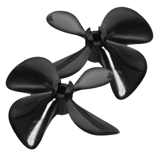 HEMOTON 1 Paar Vierblattpropeller Rc-Boot-versorgung Kleiner Bootspropeller Rc-kajak-Teil Rc-bootsteil Seilwerfer-Propeller Propeller Und Stange Plastikpropeller STK Black von HEMOTON