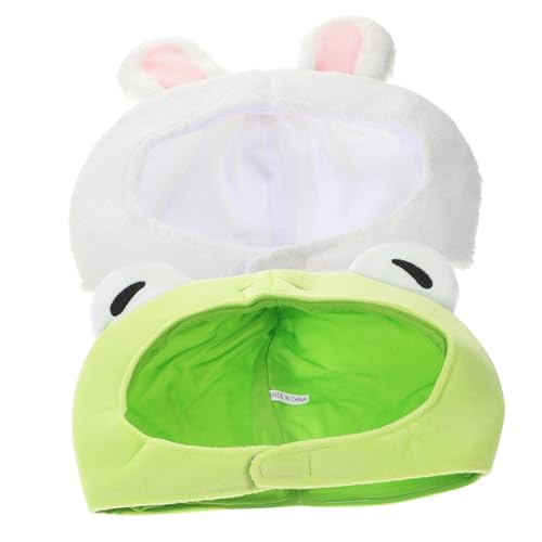 HEMOTON 1 Satz 2 Stk Tierische Kopfbedeckung Frosch Bucket Hat Tierkostüm Hut Neuheit Partyhut Kuscheltiere Froschkostümhut Für Kinder Tier Verkleiden Sich Hüte Lustiger Tierhut Stoff von HEMOTON