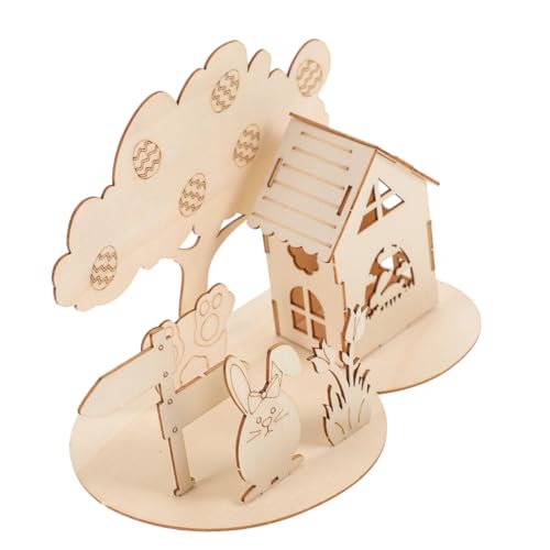 HEMOTON 1 Satz 3D-Puzzle-Kaninchen Spielzeug Puzzlematte 3D-montagepuzzle Ostern 3D-Puzzle-Dekoration Puzzles Für Kleinkinder Im Alter Von 1-3 Jahren Lernpuzzle Hölzernes DIY-Puzzle Holz von HEMOTON