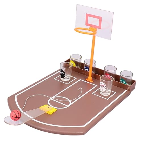 HEMOTON 1 Satz Barzubehör Desktop-basketballspiele Mini-basketballspiel Indoor-basketbälle Fingerschießspiel Basketball-schießspielzeug Basketball Drinnen Mini-schnapsgläser Bambus von HEMOTON